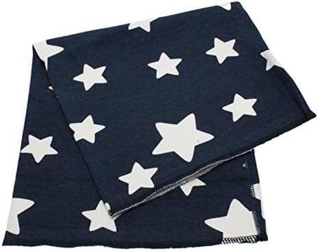 Kids Boys Girls Cotton Multi Use Neck Warmer Scarf Hat Bandana (STARS - NAVY)