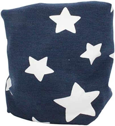 Kids Boys Girls Cotton Multi Use Neck Warmer Scarf Hat Bandana (STARS - NAVY)