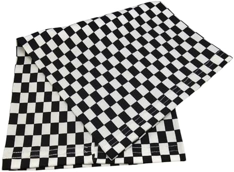 Kids Boys Girls Cotton Multi Use Neck Warmer Scarf Hat Bandana - Checked Black White