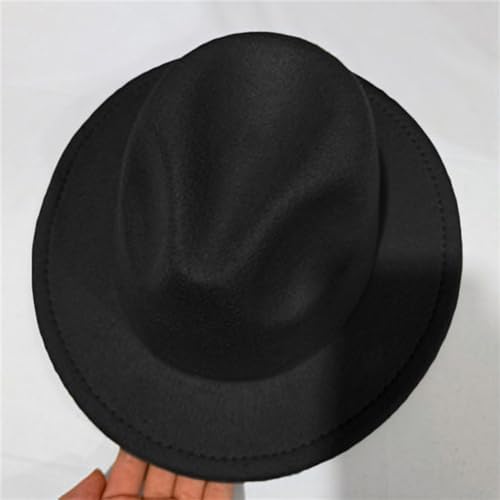 Kids Boys Girls Wide Brim Fedora Hats Solid Color Classic Panama Dress Hat Party Beach Summer Sun Hat
