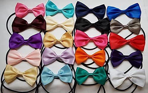 Kids Boys Pre-Tied Satin Bow Tie Plain Bow Tie For Wedding Party Adjustable Formal Bow Tie-Elastic Band