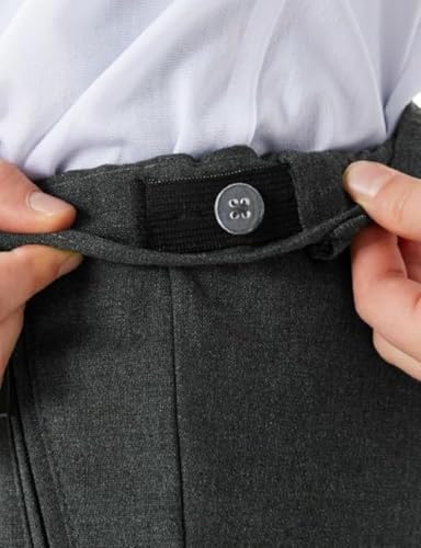 Kids Boys School Trouser Adjustable Waist Black Grey Navy Charcoal School Uniform Size 2 To 18