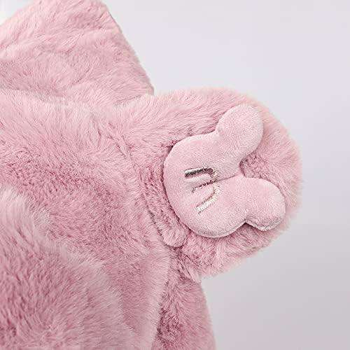 Kids Cartoon 3 In 1 Hat Scarf Gloves Set Winter Warm Imitation Rabbit Fur Hoodie Hat Full Hood Cap Thicken Thermal Beanie Hat Scarves Neck Warmer Xmas Gifts For Boys And Girls 5-12 Years