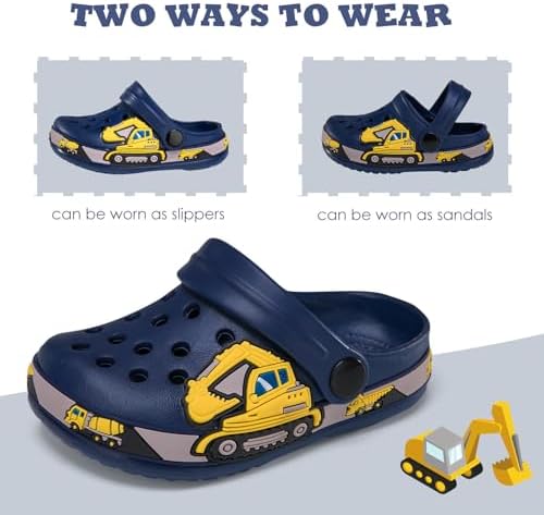 Kids Clogs Garden Shoes Mules Cute Dinosaur Beach Sandals Summer Lightweight Pool Shower Slippers For Toddler Boys Girls Water Shoes