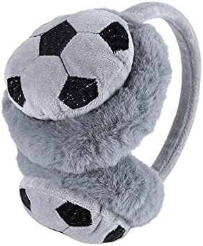 Kids Cute Football Earmuffs Ear Warmers For Boys Girl Warm Soccer Earmuffs Head Band Winter Furry Plush Ear Covers For Sports Outdoor Running Walking In Cold And Freezing Weather