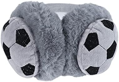 Kids Cute Football Earmuffs Ear Warmers For Boys Girl Warm Soccer Earmuffs Head Band Winter Furry Plush Ear Covers For Sports Outdoor Running Walking In Cold And Freezing Weather