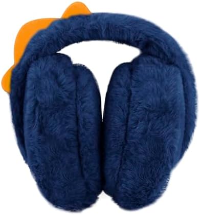 Kids Ear Muffs Cute Fluffy Plush Ear Muffs Foldable Winter Warm Earmuffs Girls Boys Adjustable Ear Warmers Cycling Skiing Thermal Ear Protectors Faux Fur Windproof Cold Weather Headwear Ear Covers