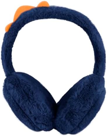 Kids Ear Muffs Cute Fluffy Plush Ear Muffs Foldable Winter Warm Earmuffs Girls Boys Adjustable Ear Warmers Cycling Skiing Thermal Ear Protectors Faux Fur Windproof Cold Weather Headwear Ear Covers