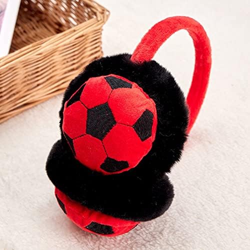 Kids Earmuffs Football Pattern Warm Fluffy Plush Ear Warmers Soccer Design Earmuffs Cartoon Ear Muffs Ear Cover Ear Protector For Kid