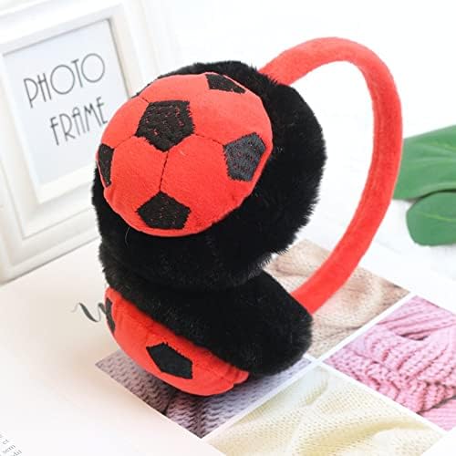Kids Earmuffs Football Pattern Warm Fluffy Plush Ear Warmers Soccer Design Earmuffs Cartoon Ear Muffs Ear Cover Ear Protector For Kid