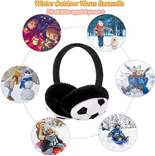 Kids Furry Winter Earmuffs Cute Fox Plush Faux Fur Earmuffs Girls Boys Soft Warm Fleece Cushioned Ear Warmers Earflaps Ears Protector Children Warm Ear Covers Xmas Gift Winter Birthday Gift