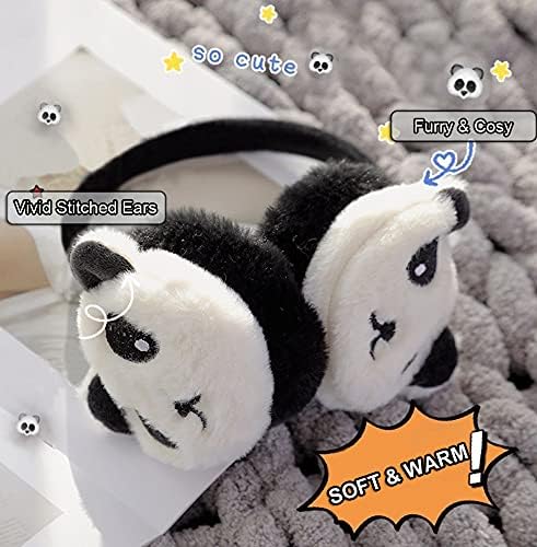 Kids Furry Winter Earmuffs Cute Fox Plush Faux Fur Earmuffs Girls Boys Soft Warm Fleece Cushioned Ear Warmers Earflaps Ears Protector Children Warm Ear Covers Xmas Gift Winter Birthday Gift