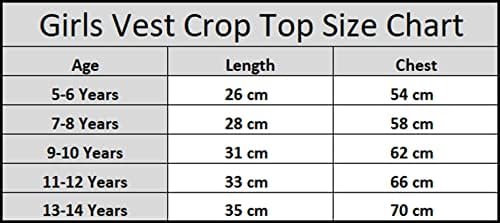 Kids Girls Neon Fluorescent Vest Crop Tops T-Shirt Tee Top Dance Wear Gymnastic Fancy Dress Age 5-14 Years
