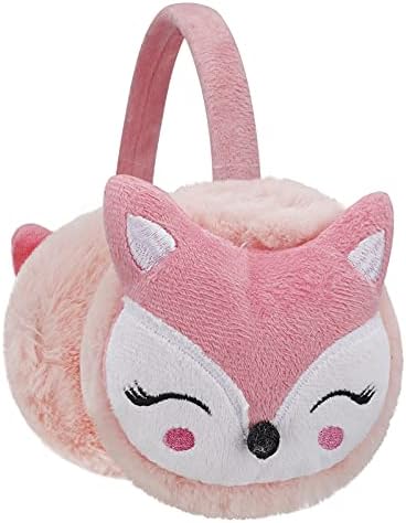 Kids Lovely Cartoon Animal Reindeer Fox Earmuff Ear Cover Soft Velvet Cute Ear Warmer Wrap Adjustable for Children Girls Boys Age 3-10 Years Old