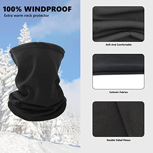 Kids Neck Warmer Winter Fleece Windproof Neck Gaiter For Boys & Girls Face Covering Mask Thermal Scarf Multifunctional Headwear For Skiing Running Cycling Outdoor Sports A7ETBNWB