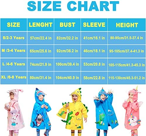 Kids Raincoat Boys Girls Toddler Rain Poncho Waterpoof Rain Jacket Children Cartoon Rainwear 2-8 Years