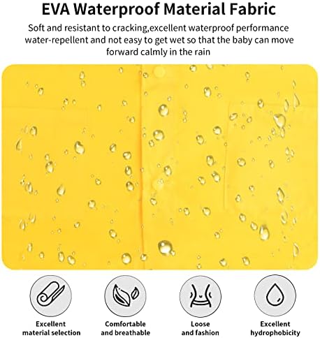 Kids Raincoat Waterproof Children Rain Coat With Hood Cartoon Rain Poncho For Boys Girls 5-8 Years Toddler Rainwear Rain Jacket Suit Cape For Outdoor Hiking Cycling Climbing Camping