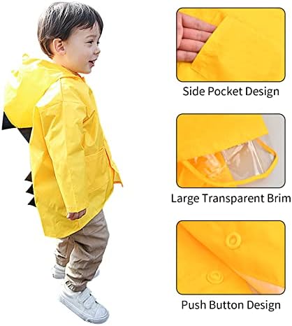 Kids Raincoat Waterproof Children Rain Coat With Hood Cartoon Rain Poncho For Boys Girls 5-8 Years Toddler Rainwear Rain Jacket Suit Cape For Outdoor Hiking Cycling Climbing Camping