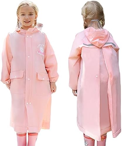 Kids Raincoats for Boys Girls Rain Poncho Hooded Rain Jacket Waterpoof Rain Coats Toddler Cartoon Rainproof Cape Rainwear with Portable Bag