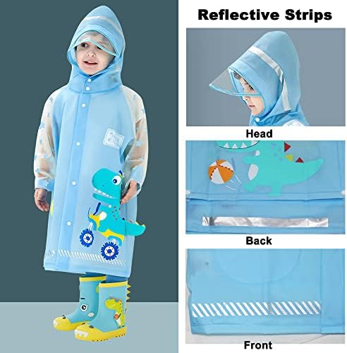Kids Raincoats Rain Poncho Girls Boys Rain Jacket Waterproof Poncho Toddler Cartoon Rain Wear Reusable With Portable Bag S-4XL Size