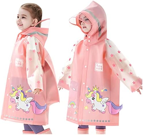 Kids Raincoats Waterproof Rain Jacket Hooded Rain Poncho Toddler Boys Girls Rain Suit Reusable Rainwear with Backpack Cover 3-8 Years