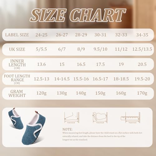 Kids Slippers Boys Girls Warm Fleece House Shoes With Anti-Slip Sole Soft Plush Winter Slippers For Toddlers Children