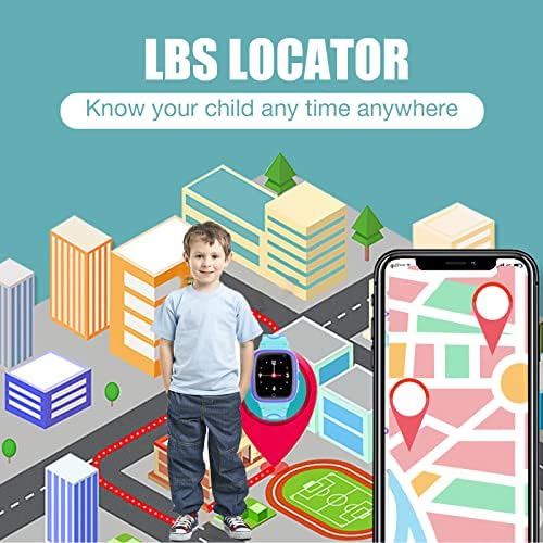 Kids Smart Watch LBS Tracker Smartwatches For Children Kids With SOS Anti-Lost Math Game Call Camera Touch Screen Game Alarm For Boys And Girls (Dark Blue)