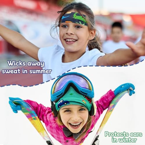 Kids Sports Headband 2 Pcs Boys Headband Elasticity Boys Hair Band Sweat Absorbing Sports Headbands For Boys Kids Headbands For Basketball Football Hair Sweat