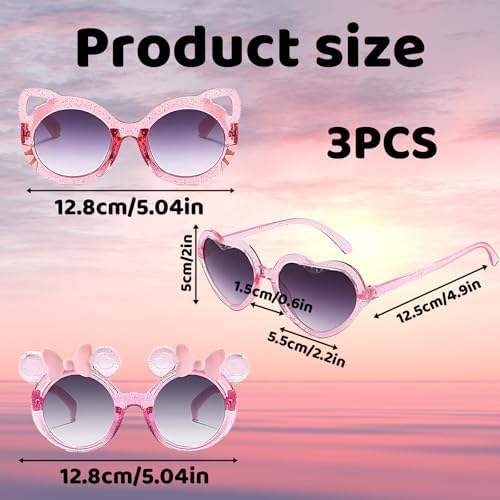 Kids Sunglasses Girls Kids Sunglasses Pink Cat Ears Mouse Ears Glasses 2 Styles Cute For Outdoor Beach Party 80s Fancy Dress Girl Boy Gifts