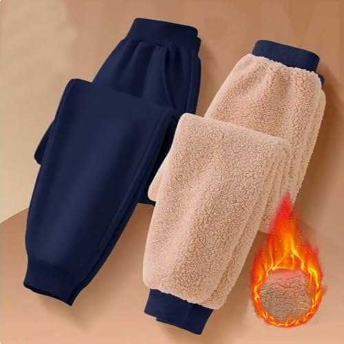 Kids Thick Warm Trousers Unisex Boys Girls Fleece Lined Jogger Sweatpants Sports PE Joggers Classic Bottom Jog Pants Cotton Winter Thermal Jogging Trouser Tracksuit Bottom Pant Childrens Activewear