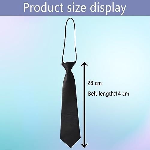 Kids Tie Pre-Tied Kids Necktie Kids Boys Ties Neckties Adjustable Black/Blue Solid Color Ties For Boys Girls For Wedding Graduation School Uniforms