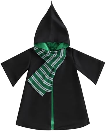 Kids Toddler Baby Girl Boy Wizard Costume Long Sleeve Hooded Robe Infant Halloween Outfits