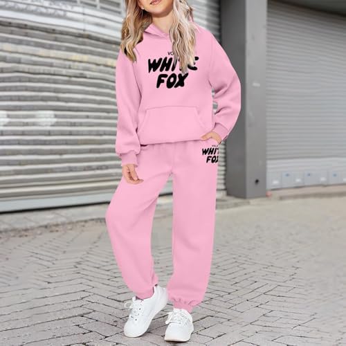 Kids Tracksuit Full Set 2 Piece Girls Boys Oversized Outfit Long Sleeve Sweatshirts Hoodie And Loose Sweatpants Bottom Jogging Pants Back To School Activewear