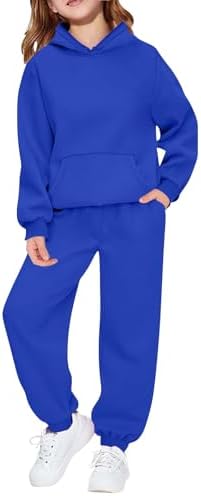 Kids Tracksuit Full Set for Boys Girls Oversized Outfit Letter Print Long Sleeve Pullover Jumper Hoodie and Loose Sweatpants Y2K Gym Activewear Casual Hoody Pullover Jumper Back to School