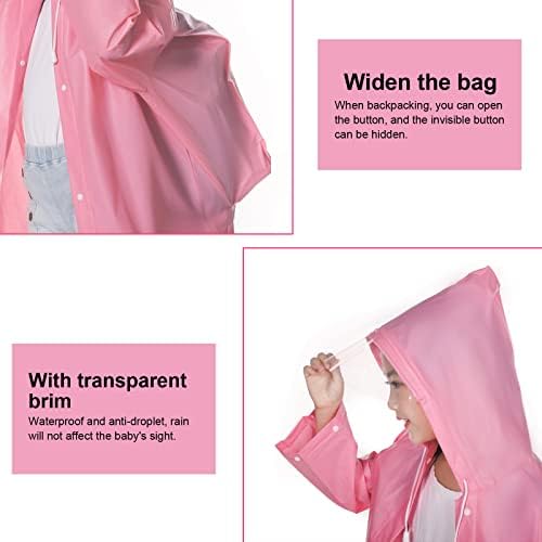 Kids Waterproof Rain Coat EVA Rain Poncho With Hood For Girls Boys Children Raincoat With School Bag Cover Toddler Rainwear Rain Jacket Cape For Outdoor Cycling Hiking Camping Climbing