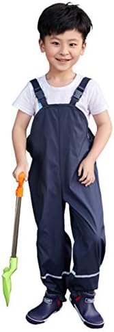 Kids Waterproof Trousers Boys Girls Rain Dungarees Windproof Mud Jumpsuit Nylon Stylish Waterproof Breathable Outdoor Overalls Jumpsuit One-Piece Toddler Waterproof Trousers Jumpsuit Grey