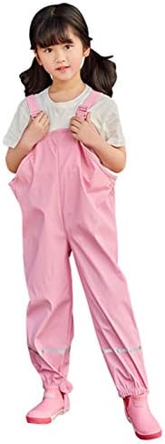 Kids Waterproof Trousers Nylon Stylish Waterproof Breathable Outdoor Overalls Jumpsuit Boys Girls Rain Dungarees Windproof Mud Jumpsuit One-Piece Toddler