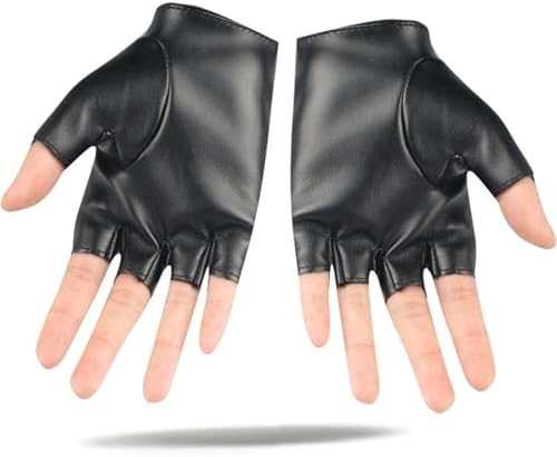 Kids Winter Gloves – Black Leather Fingerless Gloves Full Finger Thermal Warm Glove For Boys Girls Hand Warm For Sports Cycling Costume