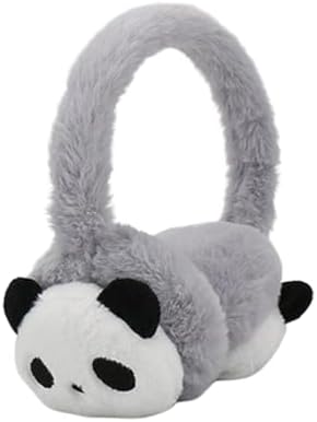 Kids Winter Plush Warm Earmuffs Girls Boys Cute Panda Faux Fur Ear Warmers Soft Fleece Thermal Earflaps Ears Protector Children Cold Weather Warm Ear Covers Earmuffs Xmas Gift Winter Birthday Gift