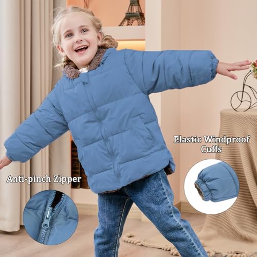 Kids4ever Baby Toddler Winter Fleece Coat Boys Girls Cute Bear Ear Hooded Jackets With Pockets 6 Months-5 Years