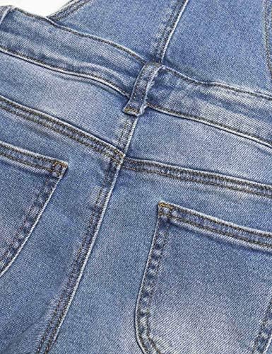 KIDSCOOL SPACE Girl Denim Overalls Little Big Kid Ripped Jean Workwear