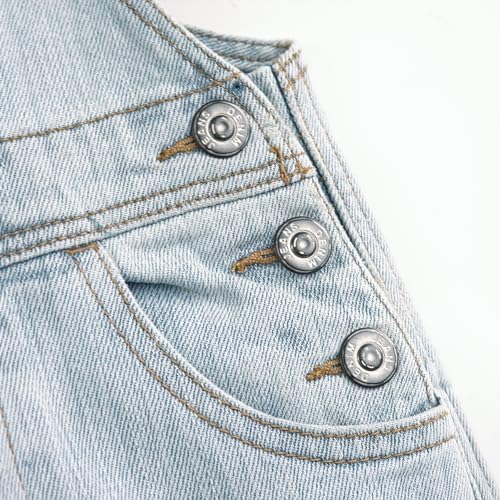 KIDSCOOL SPACE Kids Denim Bib Overalls Little Big Kids 3 Buttons Both Sides Jean Dungarees Pants