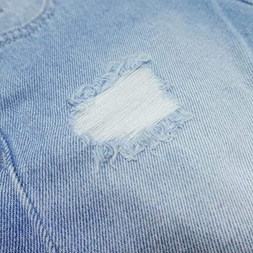 KIDSCOOL SPACE Little Big Kids Cute Jeans Shorts Ripped Folded Hem Adjustable Straps Summer Denim Shortalls