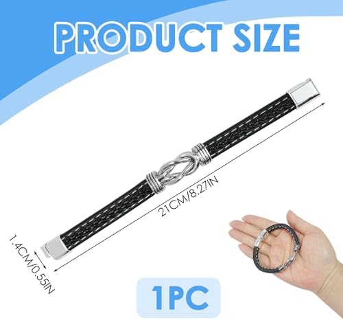 Kiki Fancy Braided Leather Bracelet For Men Teen Boy Personalised Leather Bracelet For Men Inspirational Wristband For Birthday Easter Christmas Graduation Gifts