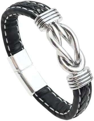 kiki fancy Braided Leather Bracelet for Men Teen Boy Personalised Leather Bracelet for Men Inspirational Wristband for Birthday Easter Christmas Graduation Gifts