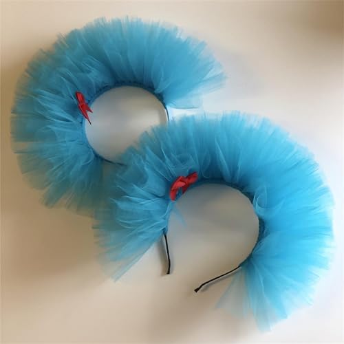 Kobeleen Children Day Toddler Yarn Hairband With Pleated Lace Mardi Gras Headbands Carnivals Amusement Park Children Hair Hoop