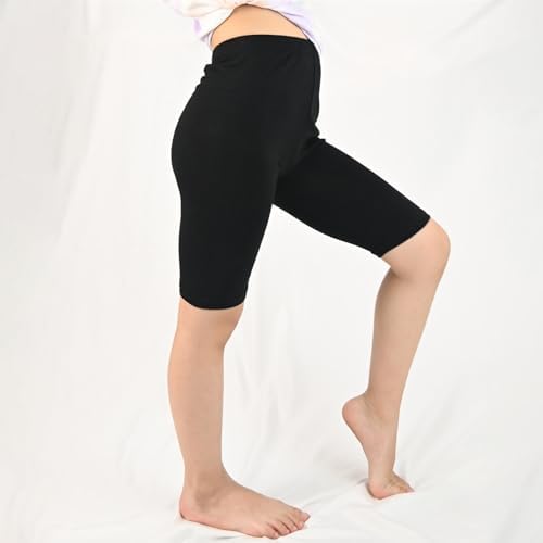 KOOOGEAR 3 Pack Girls Cycling Shorts Kids Cotton Stretchable Breathable Summer Shorts Leggings Over Knee Half Length PE Dance Cycle Gymnastic Short Under Dress Short For Girls Age 5-12