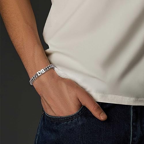 KORAS Dad Son Grandson Gifts Cuban Chain Bracelet For Grandad Uncle Nephew Brother Soulmate Stainless Steel Bracelet Gifts For Men Perfect Fathers Day Birthday Graduation Christmas Presents