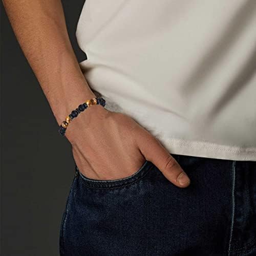 KORAS Gifts For Men Boys Boyfriend Husband Bracelet Tiger Eye Bracelet For Dad Grandad Son Uncle Brother Beads Bracelet Present For Birthday Fathers Day Christmas Valentines Day