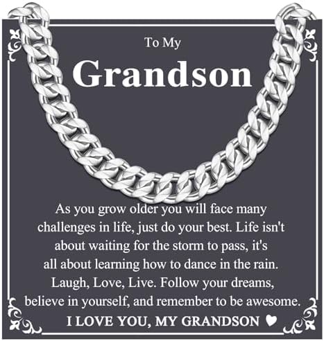 KORAS Mens Gifts for Him Husband Boyfriend Soulmate Teenage Boy Gifts for Son Grandson 8mm Cuban Chain Necklace Valentines Gifts for Him Jewellery Presents for Birthday Christmas Anniversary